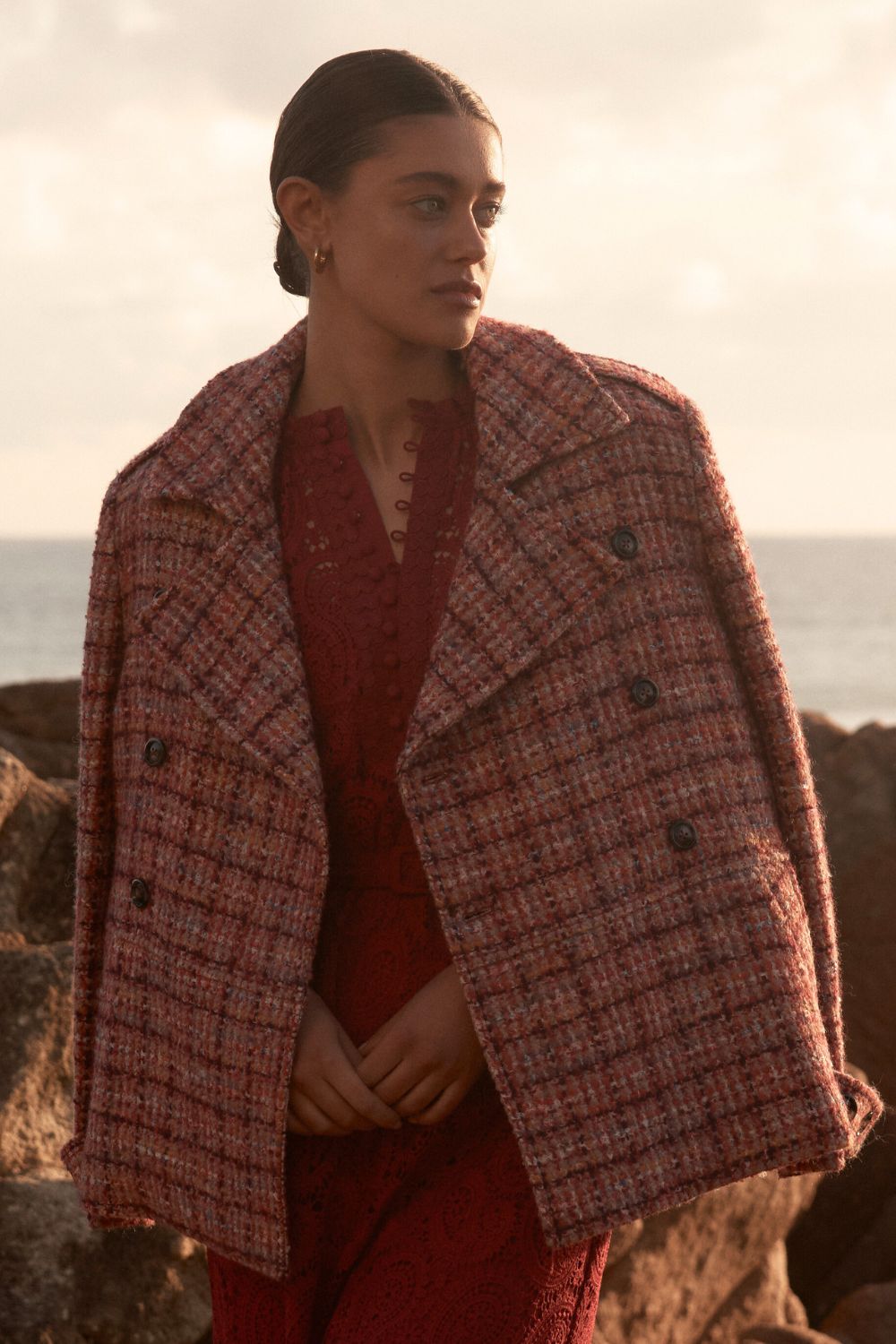 Zoe Kratzmann | Revel Coat | Berry Check