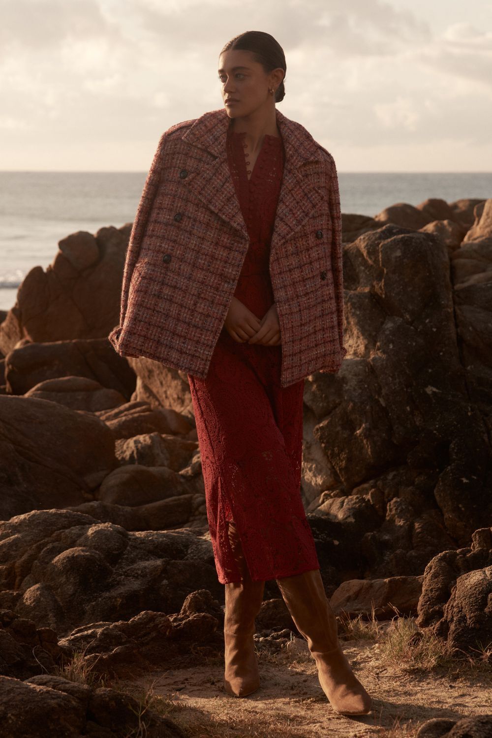 Zoe Kratzmann | Revel Coat | Berry Check