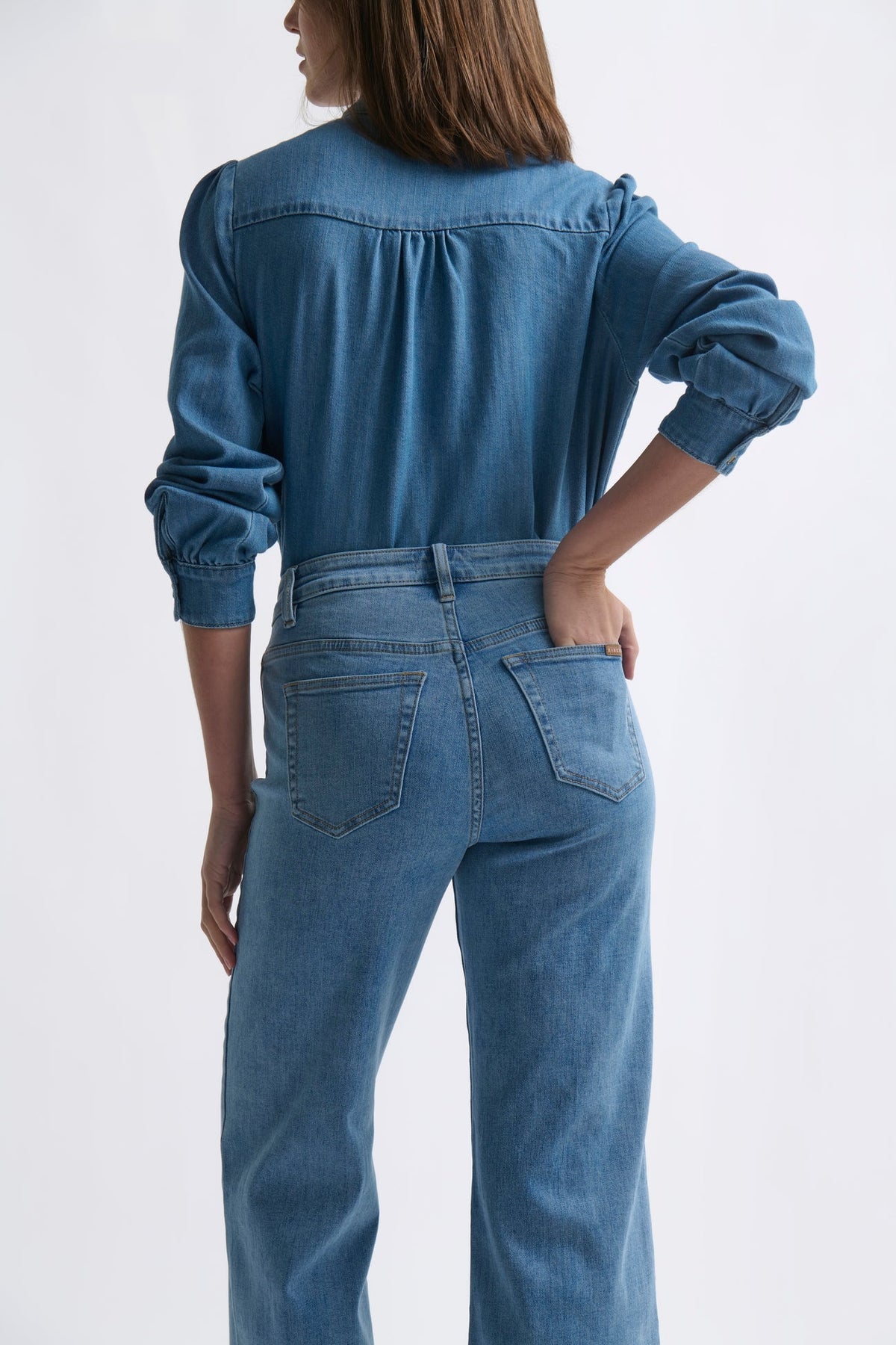 Kireina | Freya Jean | Leather Pocket | 70s Blue