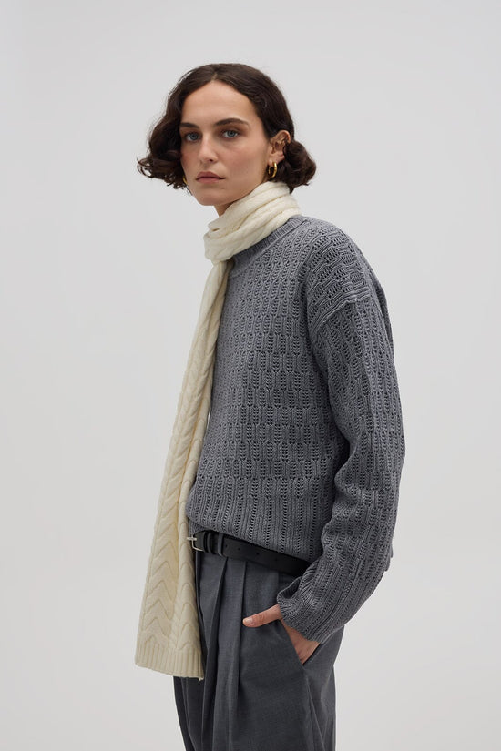 Iris & Wool | Plaited Scarf | Ivory
