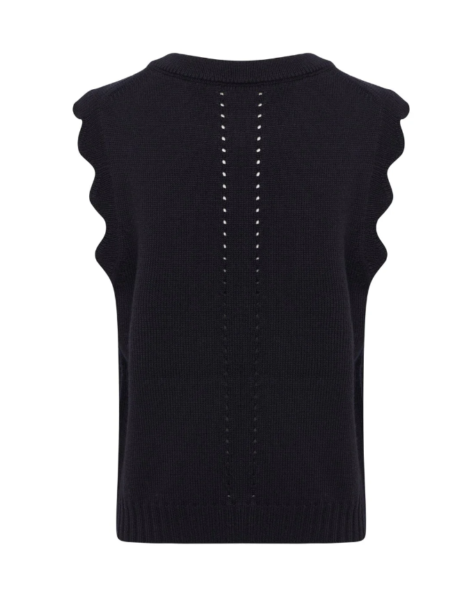 Iris & Wool | Scallop Vest | Black