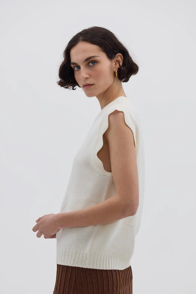 Iris & Wool | Scallop Vest | Panna (Cream)