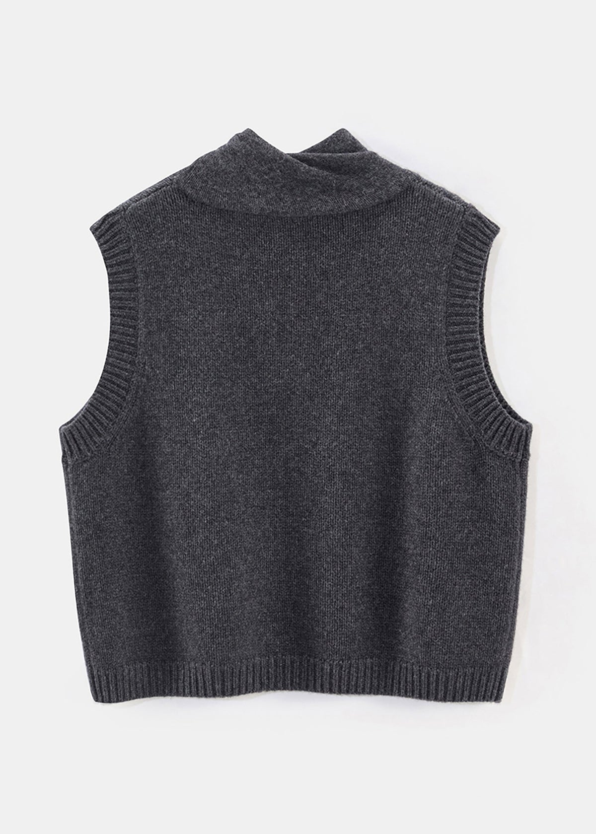 Alete | Twisted Collar Vest | Dark Marl Grey