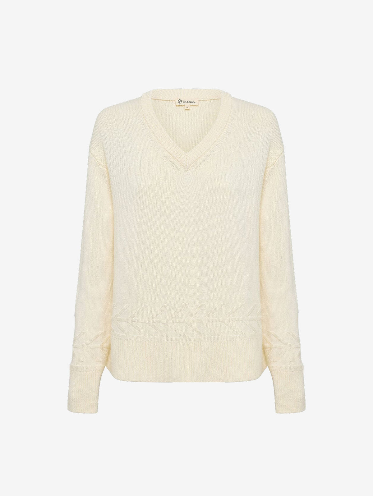 Iris & Wool | Chunky V Neck Sweater | Ivory