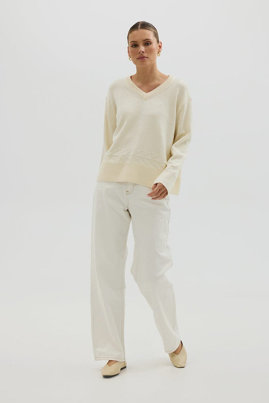 Iris & Wool | Chunky V Neck Sweater | Ivory