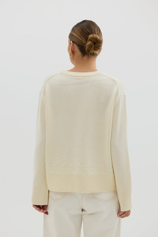 Iris & Wool | Chunky V Neck Sweater | Ivory