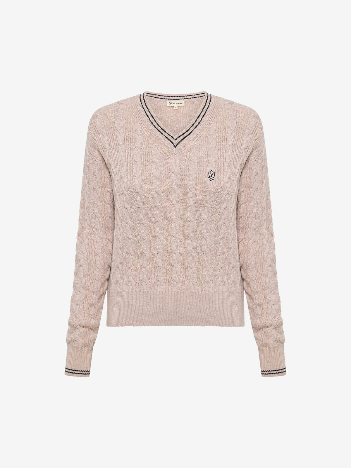 Iris & Wool | Crop Cable Sweater | Oatmeal