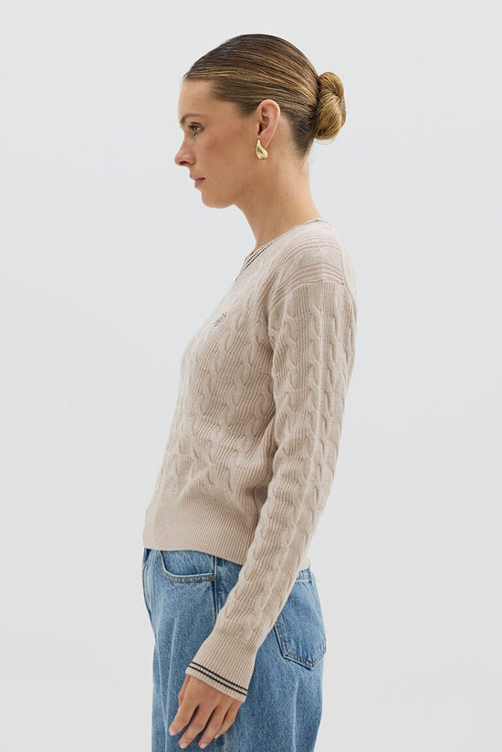 Iris & Wool | Crop Cable Sweater | Oatmeal