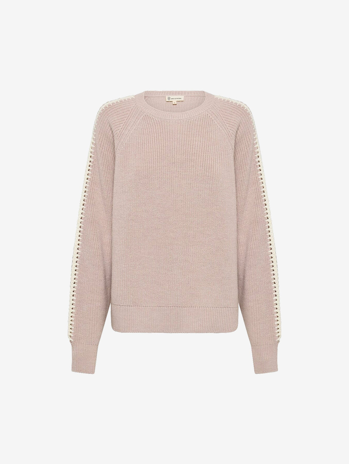Iris & Wool | Crotchet Inlet Sleeve Sweater | Oat Melange