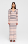 Kinney | Celeste Knit Dress | Stone + Navy Stripe