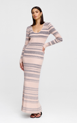 Kinney | Celeste Knit Dress | Stone + Navy Stripe