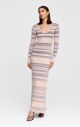 Kinney | Celeste Knit Dress | Stone + Navy Stripe