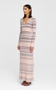 Kinney | Celeste Knit Dress | Stone + Navy Stripe