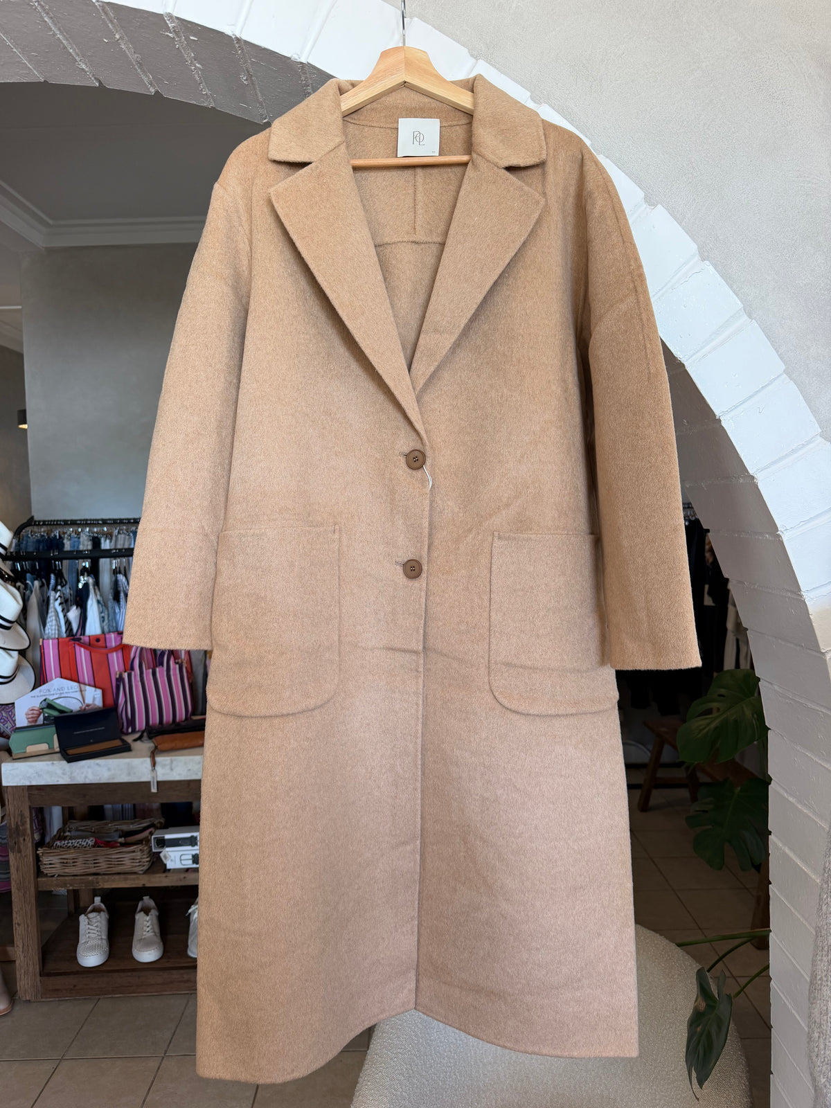 POL | Cohen Long Wool Coat | Camel
