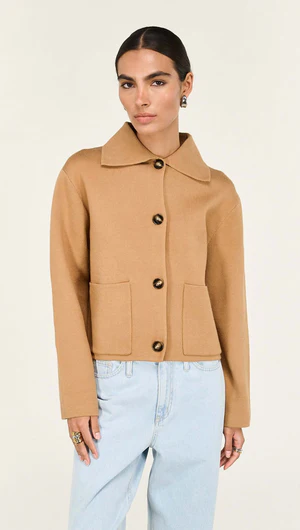 Staple The Label | Aura Knit Barn Jacket | Caramel