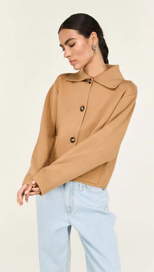 Staple The Label | Aura Knit Barn Jacket | Caramel