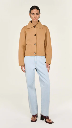 Staple The Label | Aura Knit Barn Jacket | Caramel