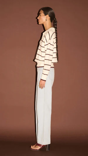 Staple The Label | Elara Polo Jumper | Cream/Chocolate