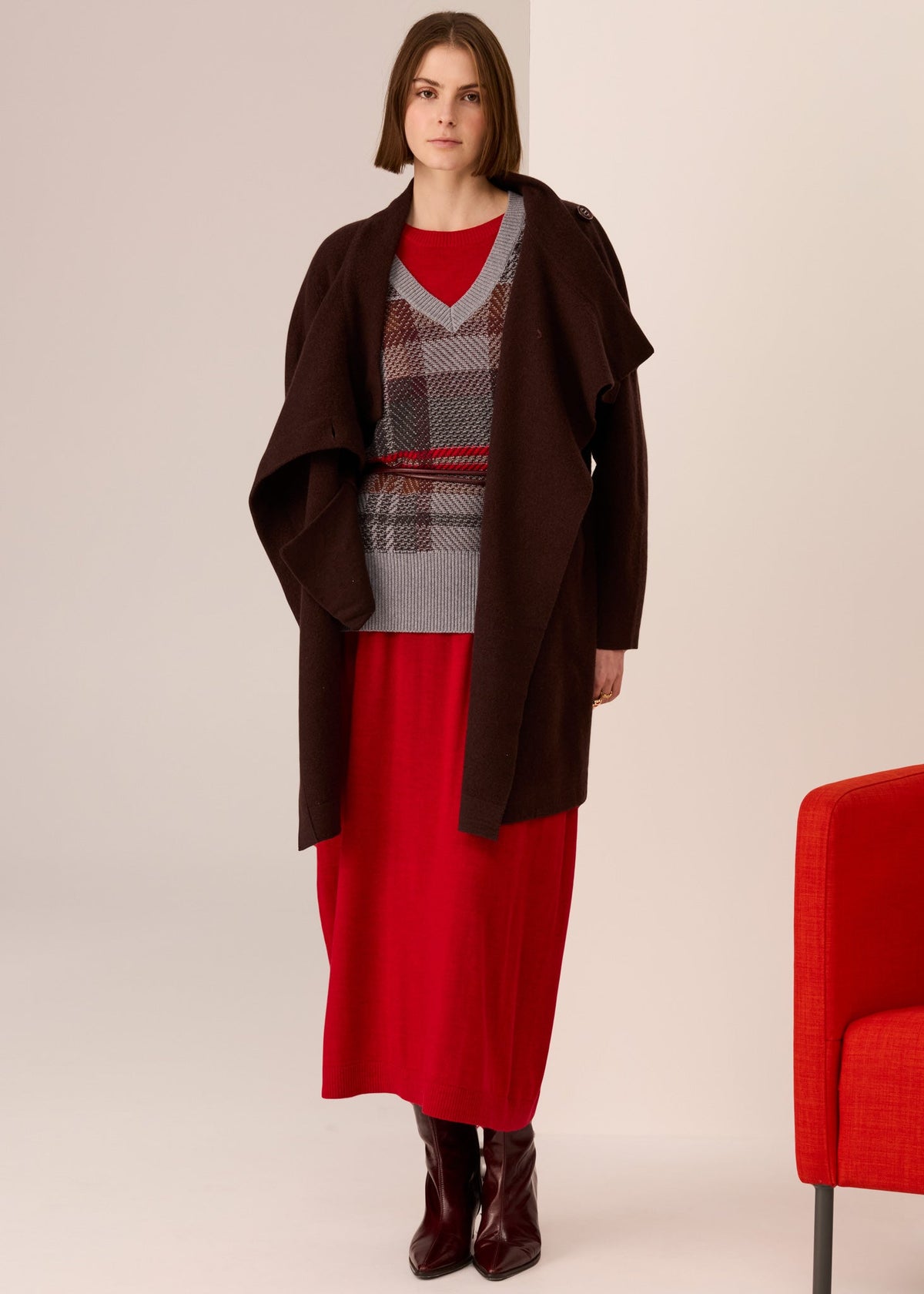 POL | Wyatt Boiled Wool Coat | Chocolate