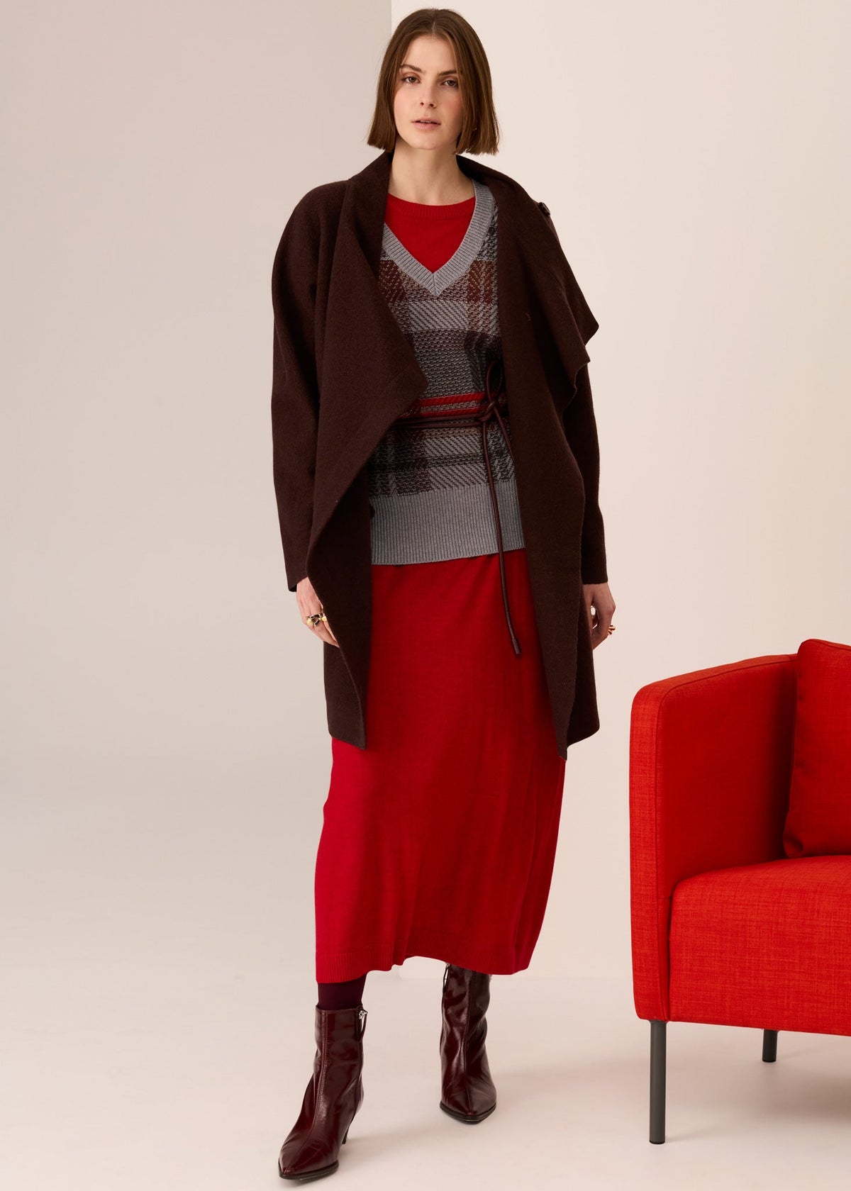 POL | Wyatt Boiled Wool Coat | Chocolate