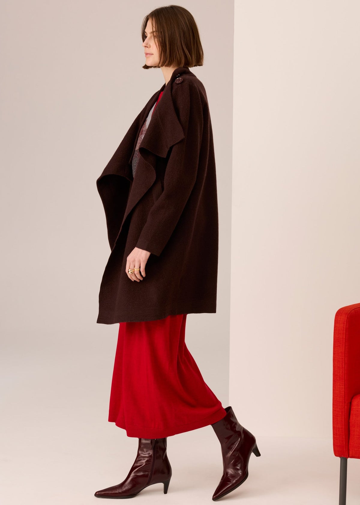 POL | Wyatt Boiled Wool Coat | Chocolate