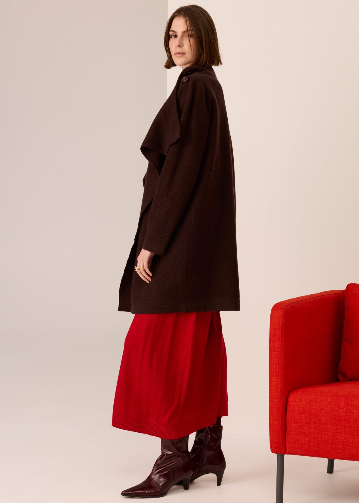 POL | Wyatt Boiled Wool Coat | Chocolate