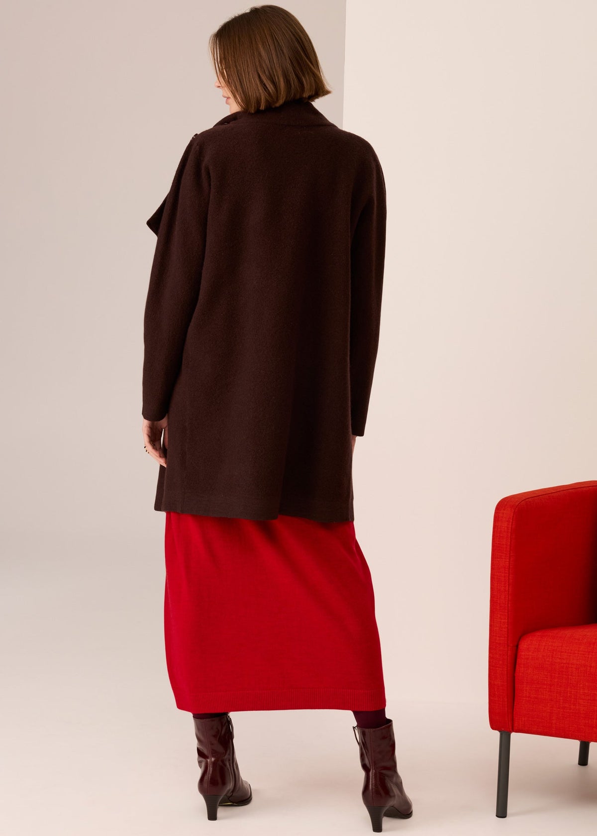 POL | Wyatt Boiled Wool Coat | Chocolate