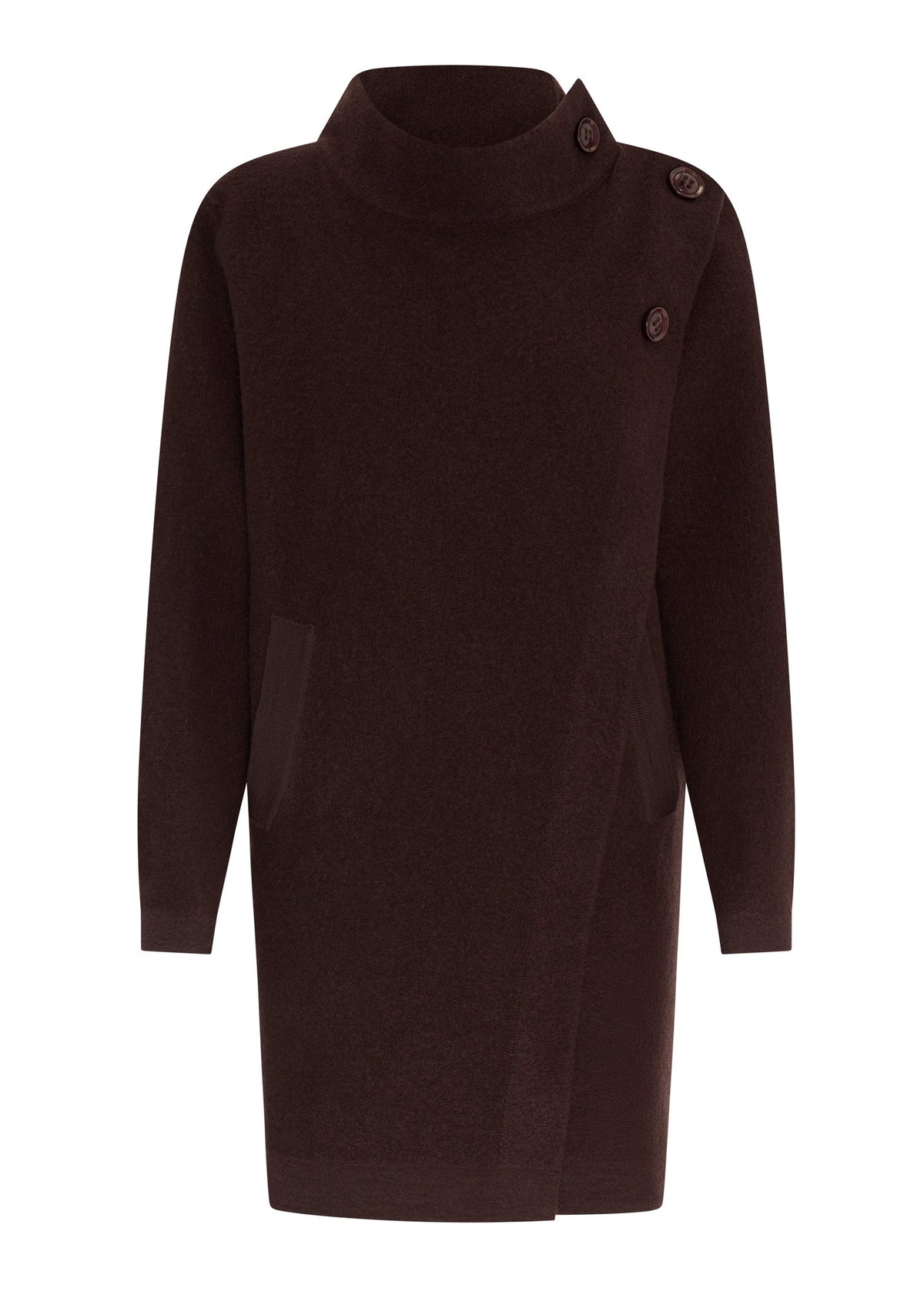 POL | Wyatt Boiled Wool Coat | Chocolate