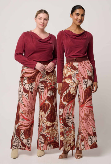 Once Was | Adele Linen Viscose Belted Printed Pant | Cathedral Botanical