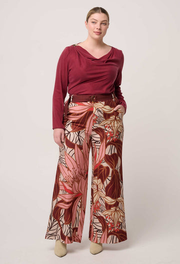 Once Was | Adele Linen Viscose Belted Printed Pant | Cathedral Botanical