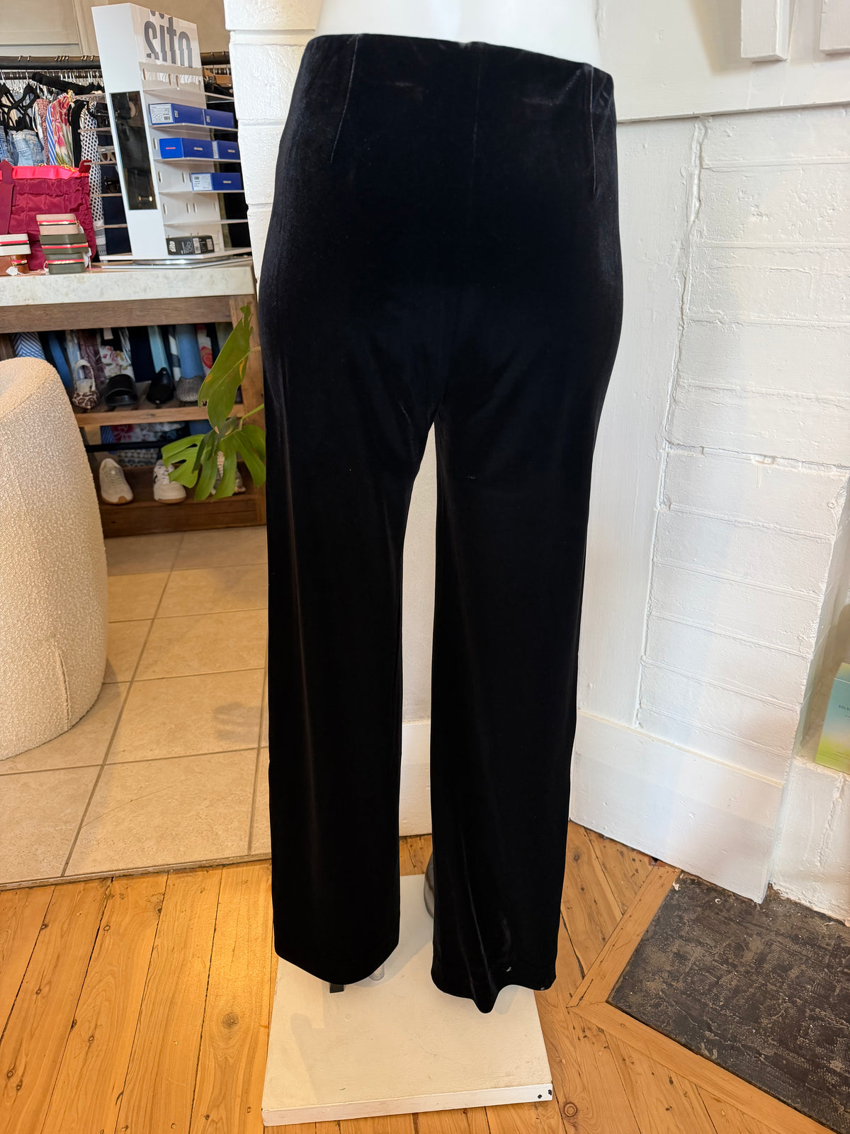 Sophie Moran | Velvet Straight Leg Pants | Black