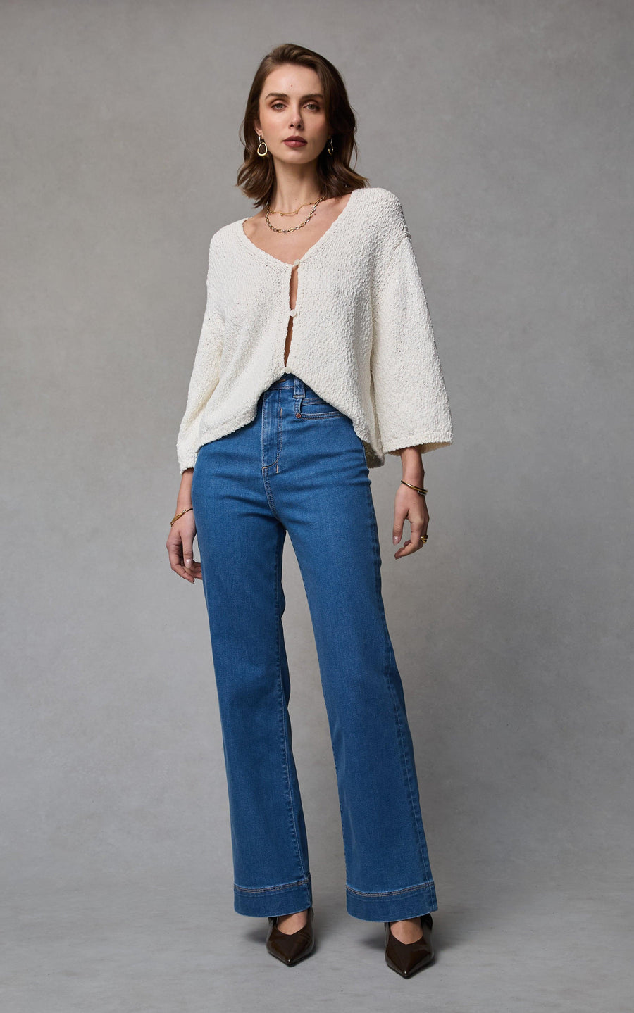 Dricoper | Maarte Blue Wide Leg Jeans | Mid Classic Blue