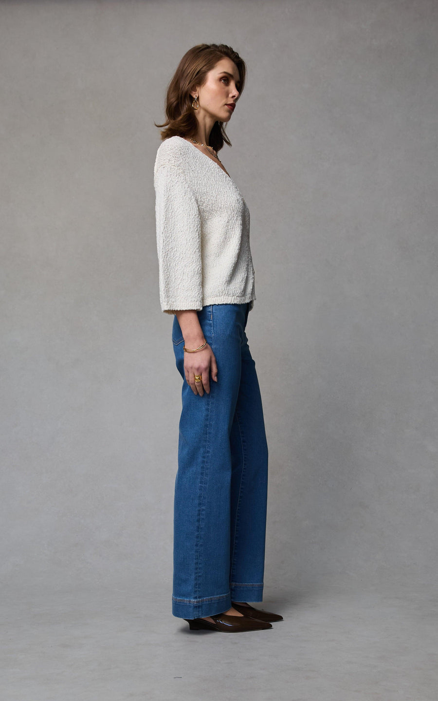 Dricoper | Maarte Blue Wide Leg Jeans | Mid Classic Blue