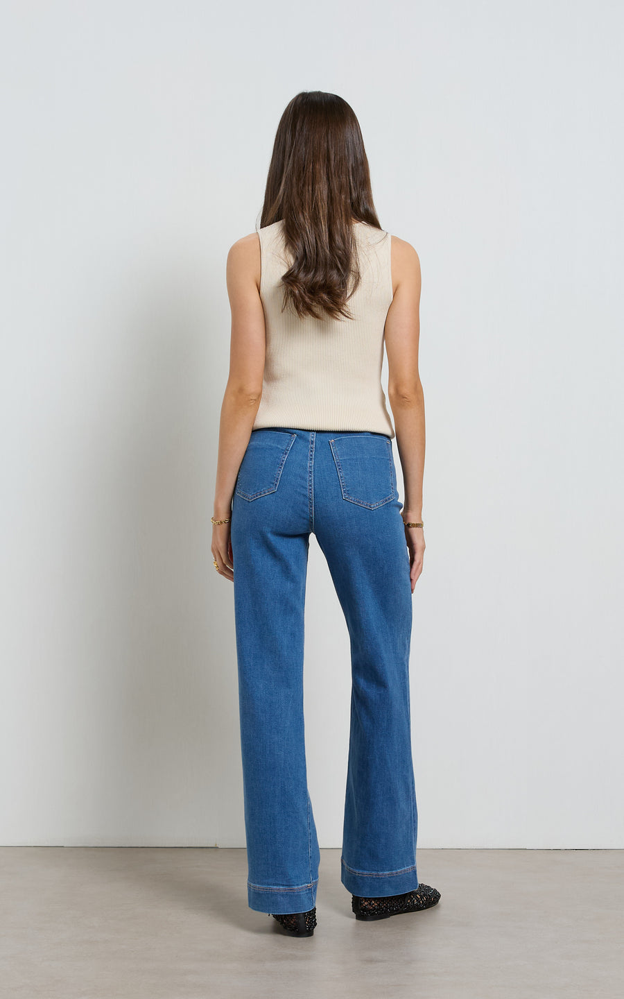 Dricoper | Maarte Blue Wide Leg Jeans | Mid Classic Blue