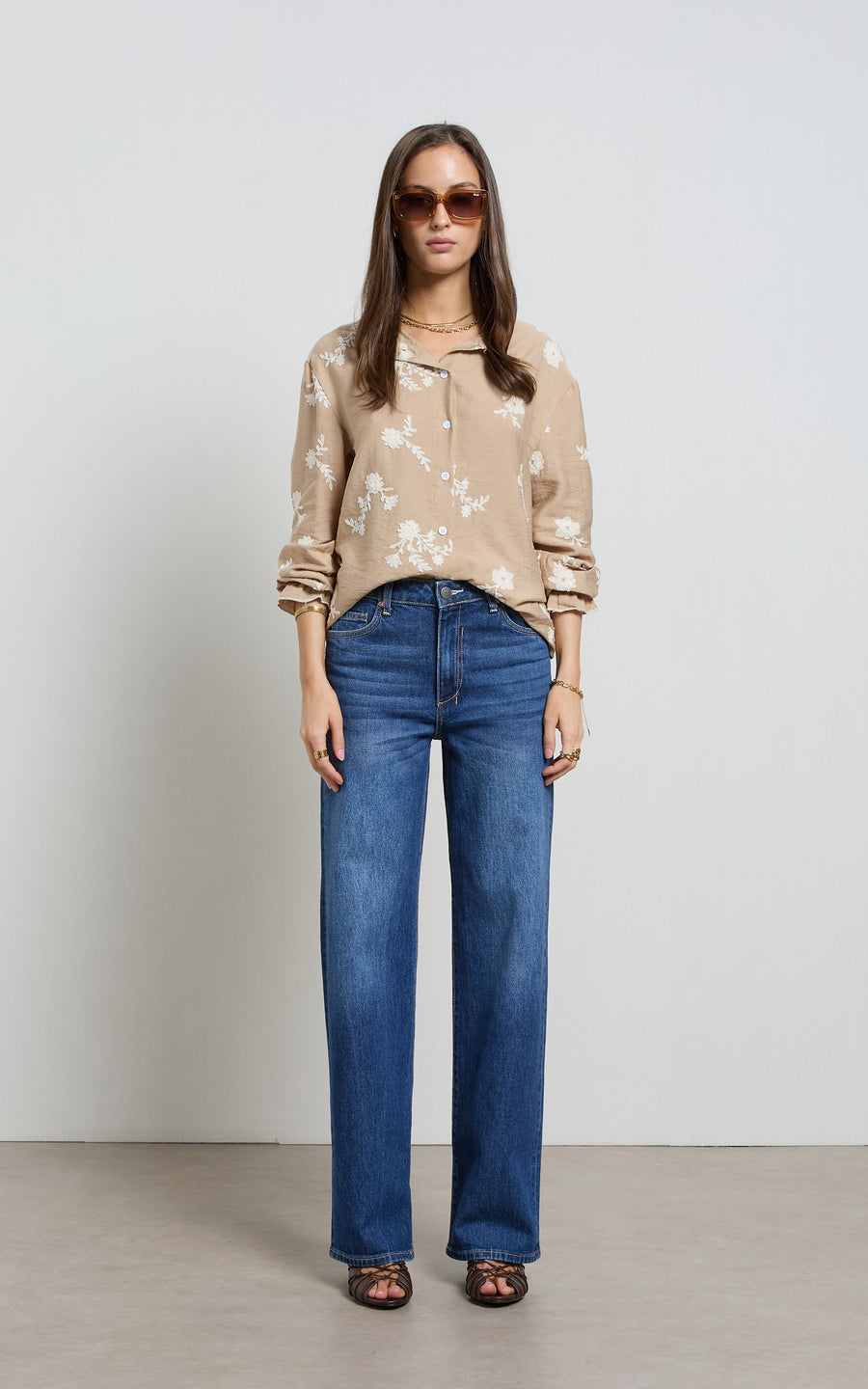Dricoper | Lina Mid Rise Pacific Straight Leg Jeans | Pacific Blue