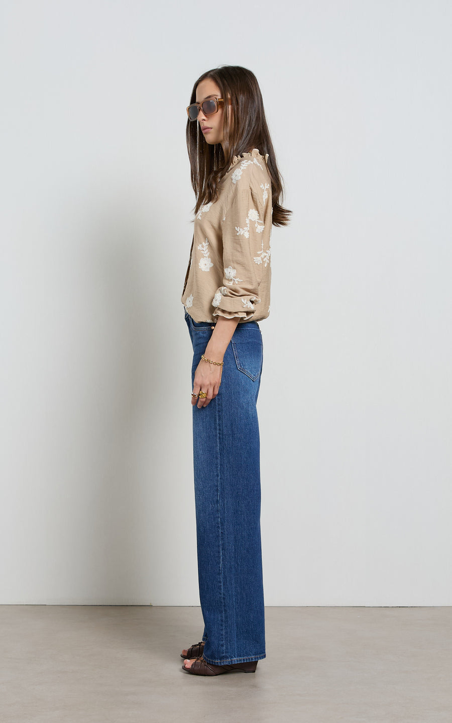 Dricoper | Lina Mid Rise Pacific Straight Leg Jeans | Pacific Blue