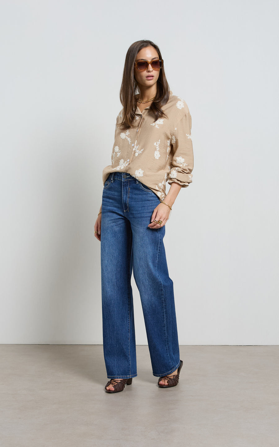 Dricoper | Lina Mid Rise Pacific Straight Leg Jeans | Pacific Blue