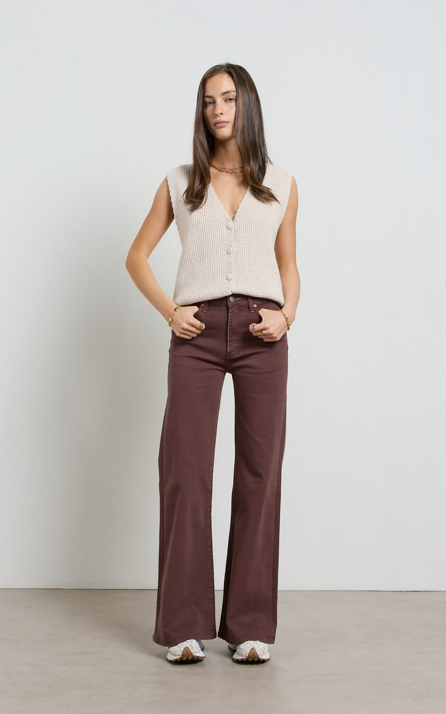 Dricoper | Hunter High Rise Wide Leg Jeans | French Roast