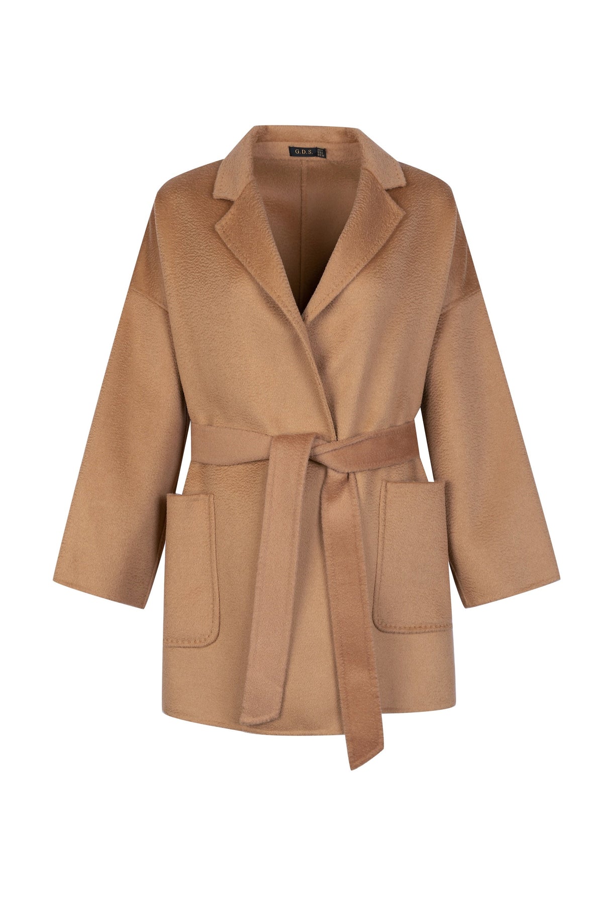 GDS | Noelle Merino Wrap Short Coat | Camel