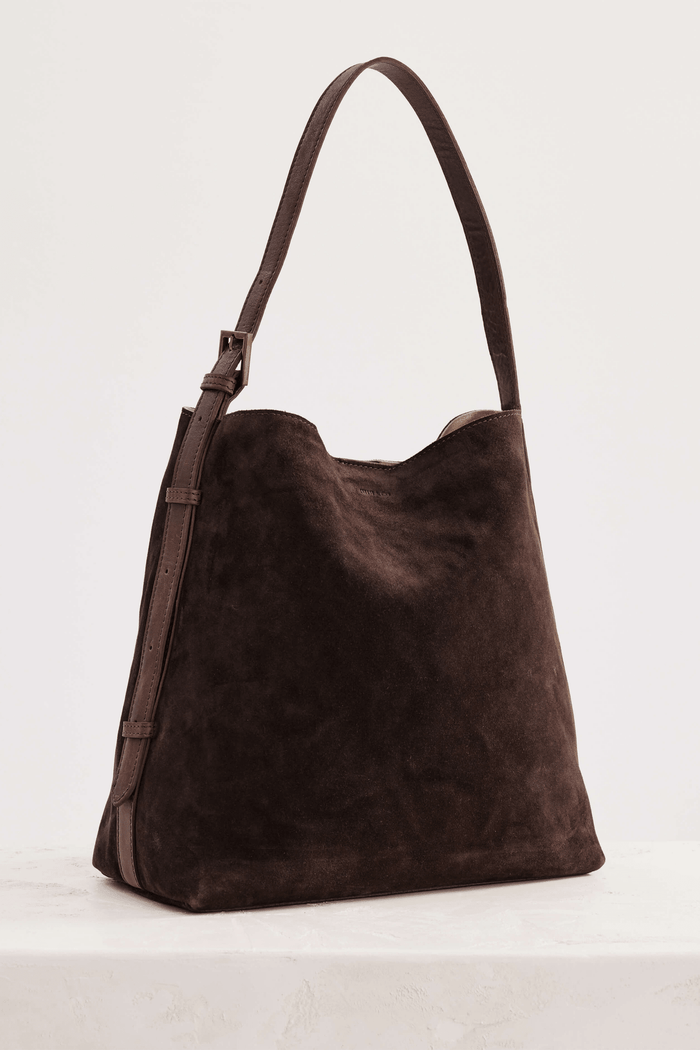 Juju & Co | Suede Cabas Tote | Chocolate
