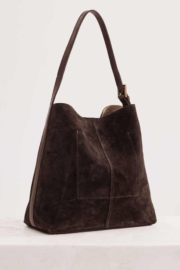 Juju & Co | Suede Cabas Tote | Chocolate