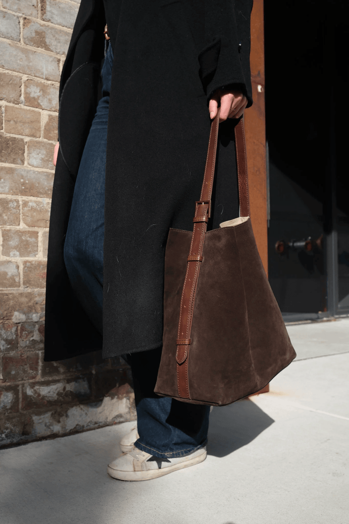Juju & Co | Suede Cabas Tote | Chocolate