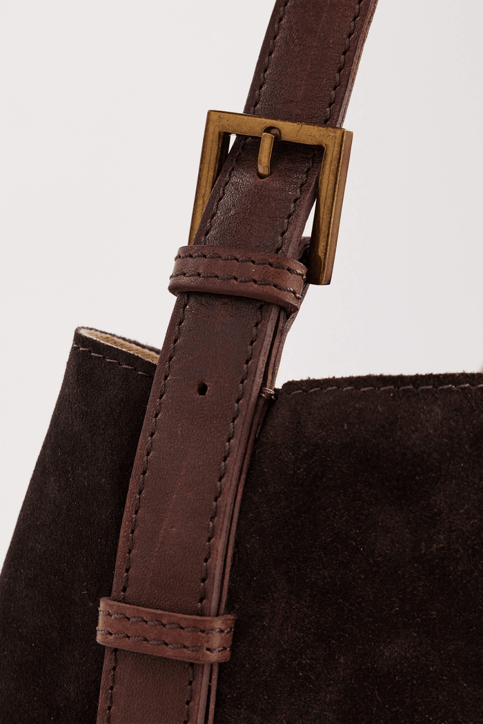 Juju & Co | Suede Cabas Tote | Chocolate