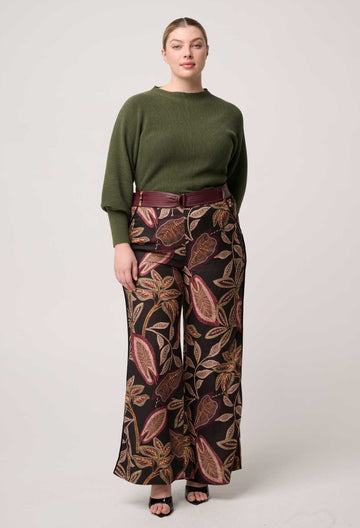 Once Was | Roselle Merino Wool Blend Ribbed Knit Top | Winter Moss