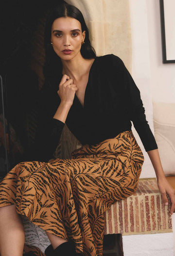 Once Was | Milda Lyocell Stretch Cowl Top | Black