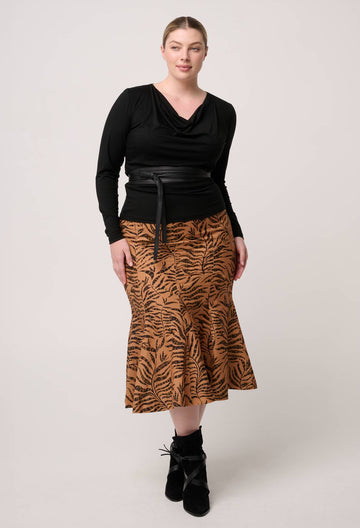 Once Was | Milda Lyocell Stretch Cowl Top | Black
