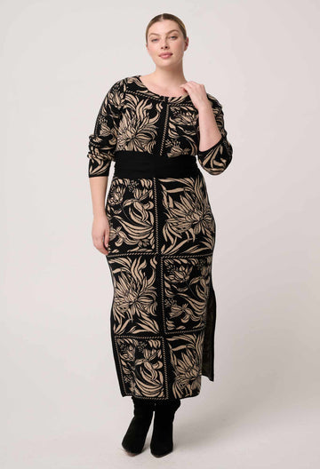 Once Was | Wanderer Merino Wool Blend Floral Knit Dress | Flora Deco