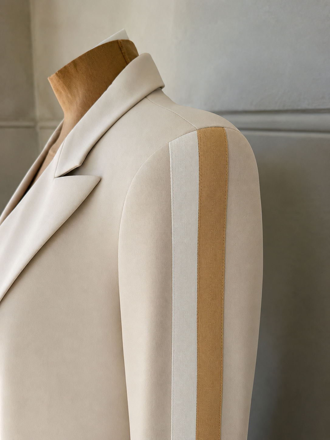Sophie Moran | Sporty Chic Blazer | Sand (Natural) With Arm Stripe