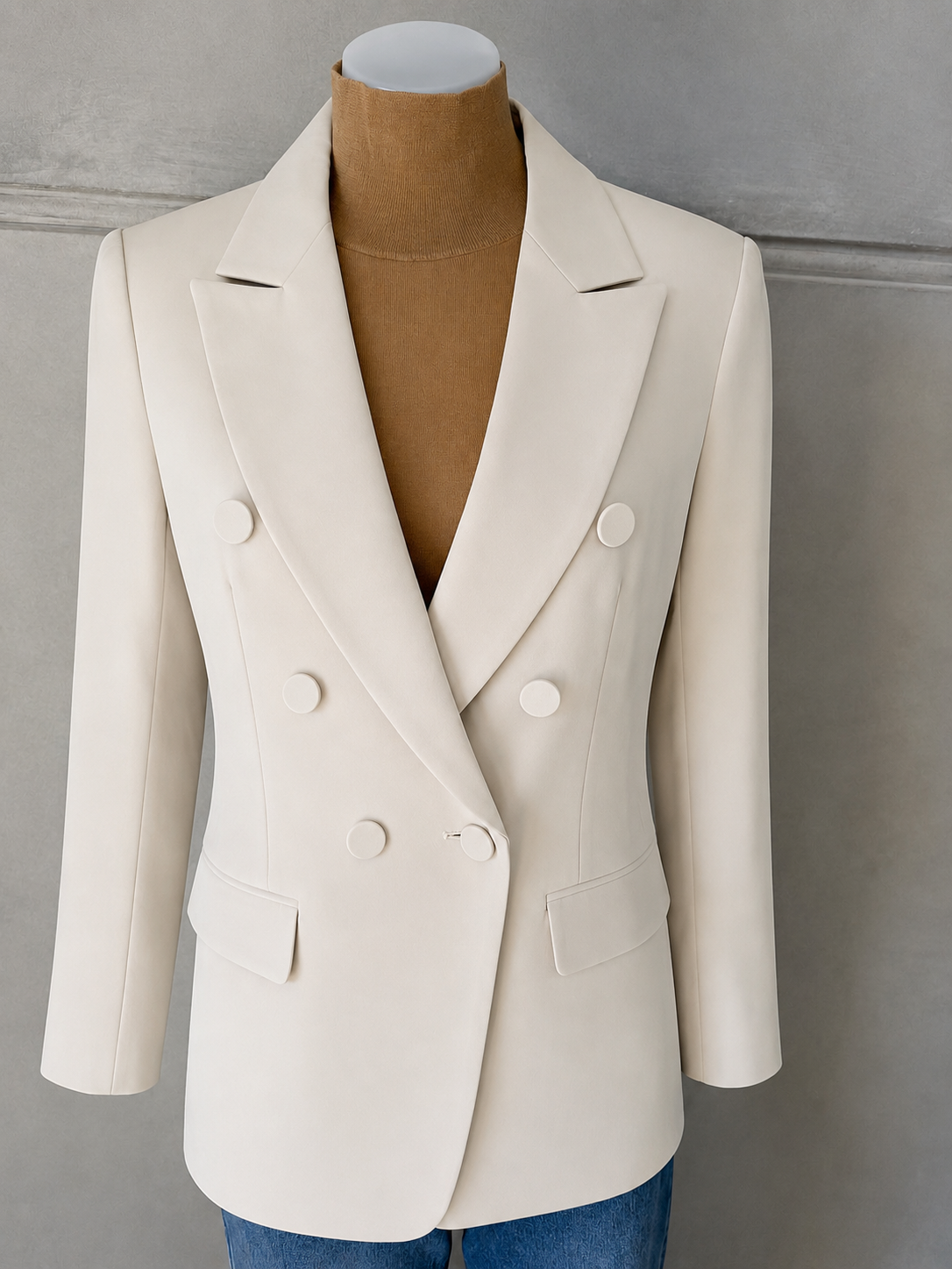 Sophie Moran | Sporty Chic Blazer | Sand (Natural) With Arm Stripe