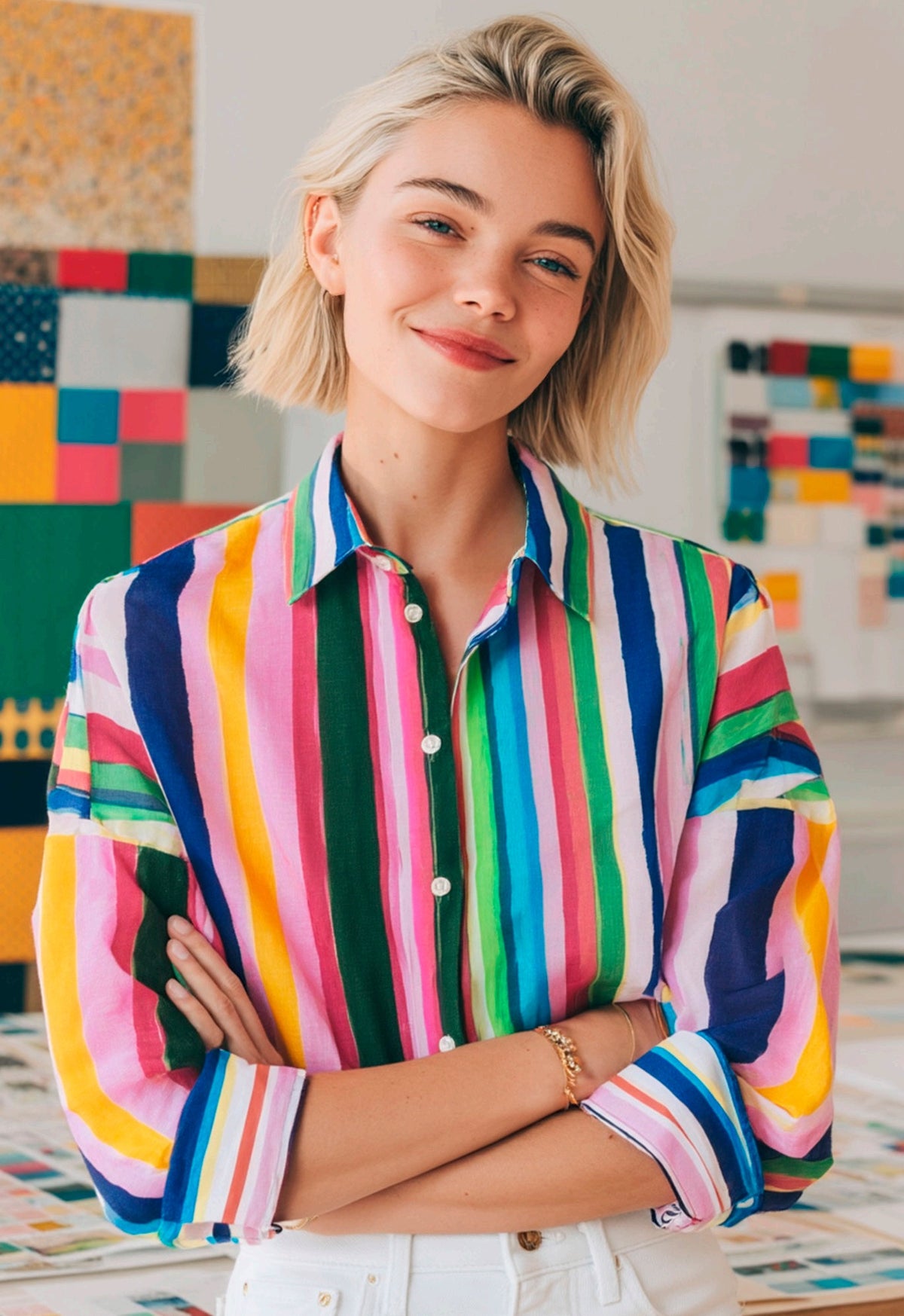 Vilagallo | Mia Shirt | Multicolour Stripes